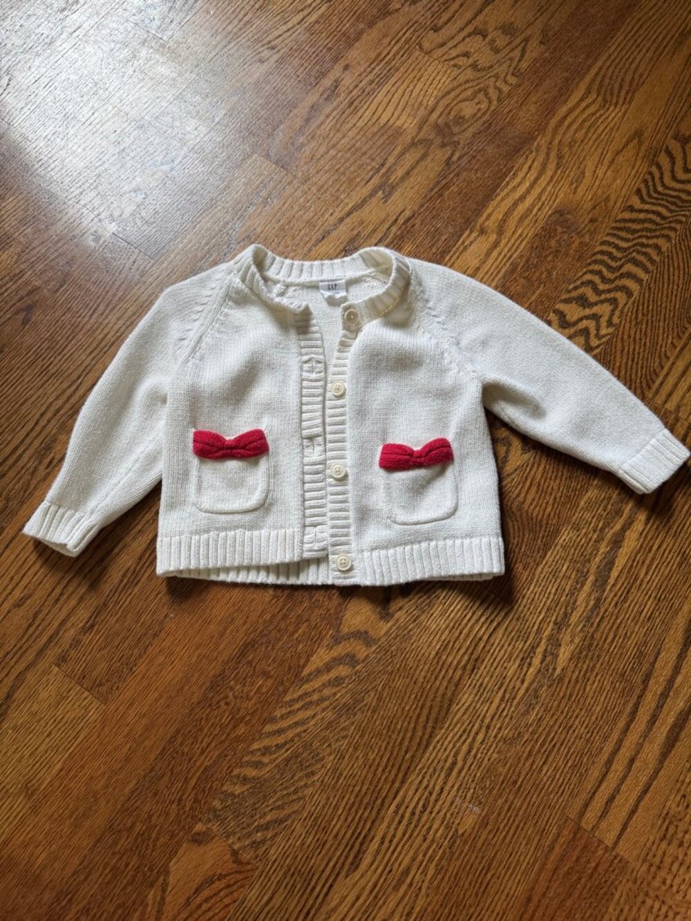 babyGap Pointelle Cardigan with Red Bows | 12-18 Months